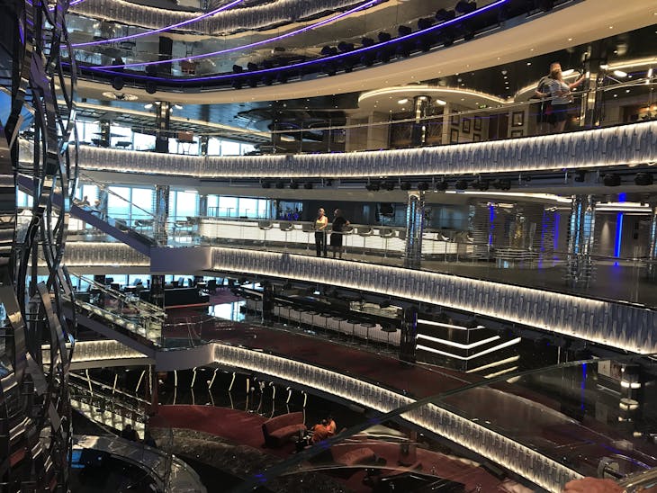 View from one of the staircases in the Atrium - MSC Seaside