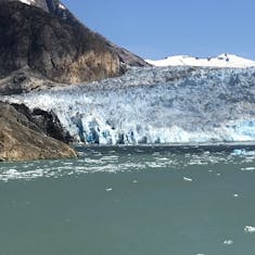 The is the Tracy Glacier from our balcony.  The ship spends a few hours here as people get off for a close up excursion.