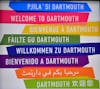 Welcome sign in various languages in Halifax ferry station