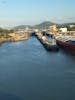 Approaching the first lock, Pacific side, old locks.