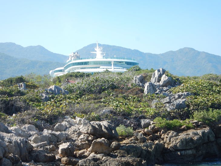 Labadee (Cruise Line Private Island) - Playing peek a boo with the ship.