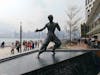 Bruce Lee statue at avenue of the stars waterfront