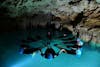 Group Photo Inside Cave at "Rio Secreto" near Playa Del Carmen, MX