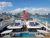 View of the lido deck, pool, and aqua park