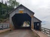 The covered wooden bridge.