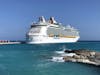 A shore shot of the ship from CoCo Cay