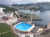 The terrace pool and aft view from the Crown Princess