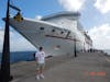 There is big ship behind me. 