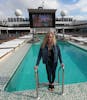 My bride standing by the main pool on deck 15. It was a little cool but the pool was spectacular!