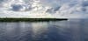 Entry to the lagoon with beautiful clouds