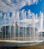 The fountains along the harbor walk in Ensenada