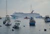 View of the ship past the harbor in Catalina