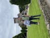 Larnach castle. My partner and I in front of the castle 