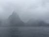 Rainy Day view of the Pitons