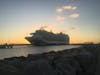 Sunset view of ship from curacao