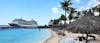 Sand beach & infinity pool on the second floor of the Renaissance Hotel