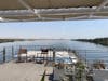 From the sun deck looking back over the pool deck below