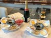 Caviar and champagne delivered to the room.