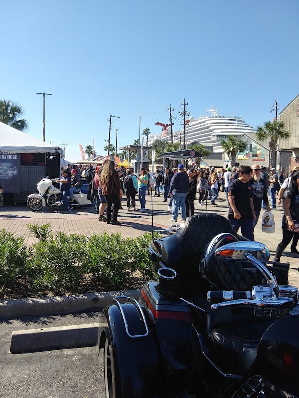 Off ship, on to Lone Stat Motorcycle Rally in Galveston - Carnival Vista