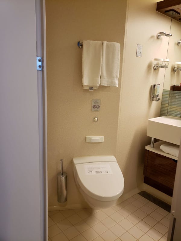 club suite bathroom - lots of extra room and storage space - Norwegian Breakaway