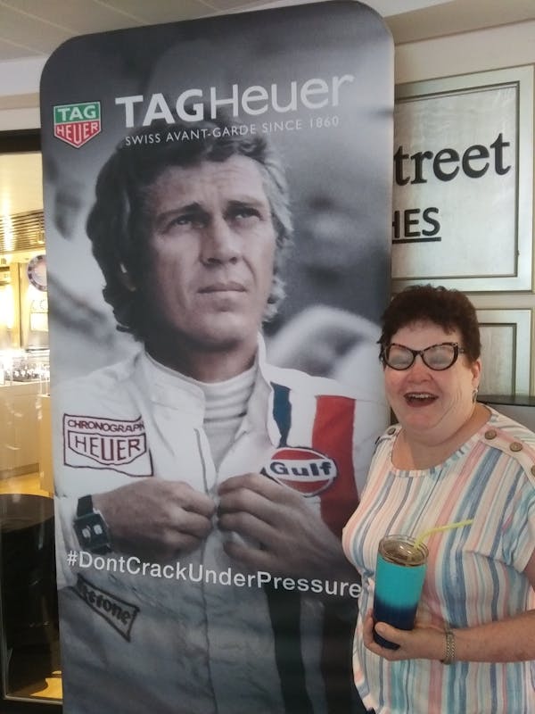 She could not remember Steve Mcqueen of the movie Lemans - Carnival Vista