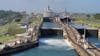 Entering into the 1st set of locks in the Panama Canal