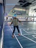 Inside sports court in roller skating mode