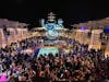 The New Year's Eve party on the pool deck of the Equinox