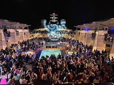 The New Year's Eve party on the pool deck of the Equinox