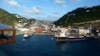 St Maarten. Small ship on right pulling in anchor, grabs ship on left anchor too.