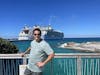 On CocoCay looking back at the ships docked for the day