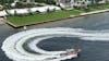 View from pool deck of pilot boat it put on quite a show. 