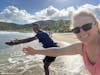 Private yoga class with Munashe on the beach at Labadee - balancing on waves! 