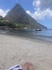 Sugar Beach with a view of the Piton, St Lucia