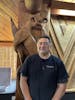 Maori leader and his art in his lodge