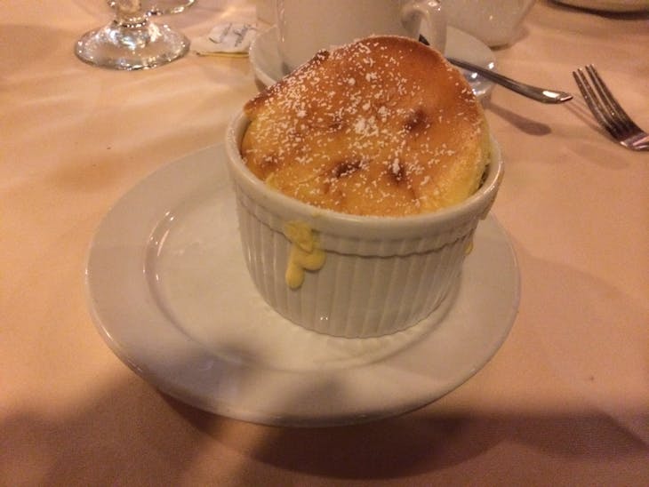 Soufflé in main dining room - Carnival Ecstasy