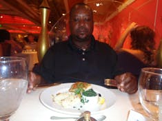 Bridgetown, Barbados - That's one big man and so little food