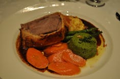 Beef Wellington in main dining room on Royal Princess