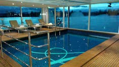 Indoor swimming pool on a river cruise!