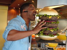 Huge burger from the "Off the Grill" Restaurant on the Lido Deck