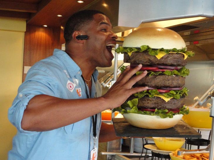 Huge burger from the "Off the Grill" Restaurant on the Lido Deck - Carnival Magic