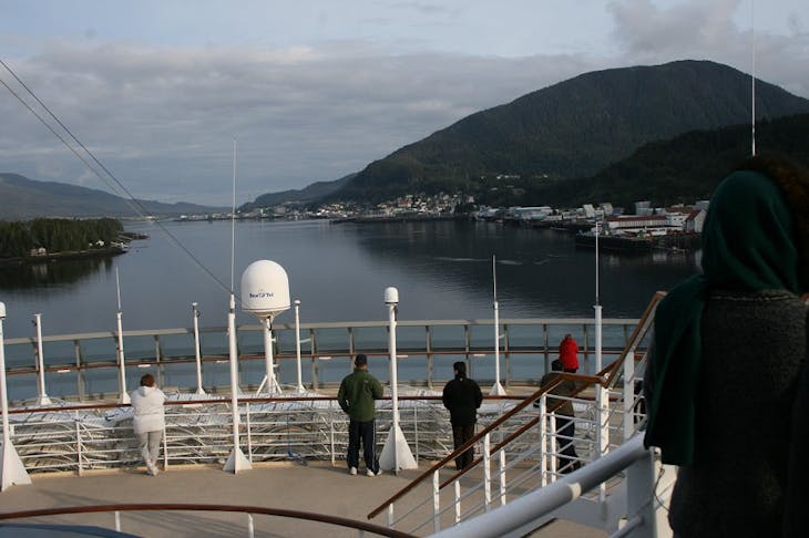 The multi-level viewing area on Decks 10 and 11 at the front of the Infinity is a great place to be - Celebrity Infinity