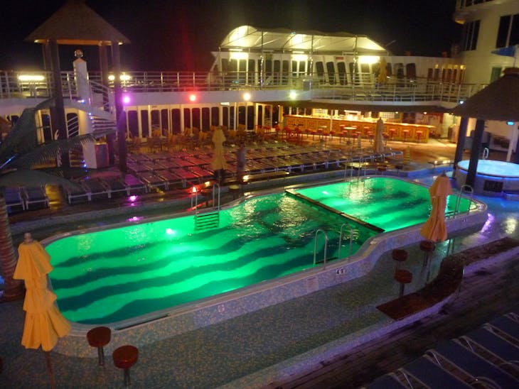 Pool Deck at night - Carnival Ecstasy