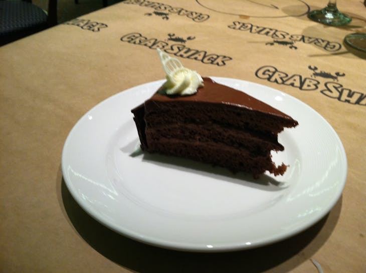 Chocolate cake in the Crab Shack on Royal Princess - Royal Princess