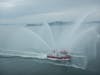 Fireboat as we left Boston