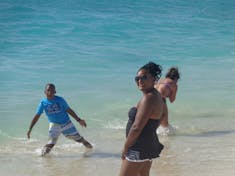Philipsburg, St. Maarten - My miss universe with my son photo bombing