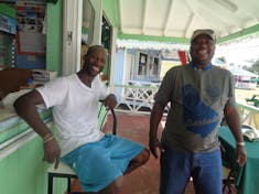 Castries, St. Lucia - My good golfing buddy in St.Lucia took time from work to have a drink or two
