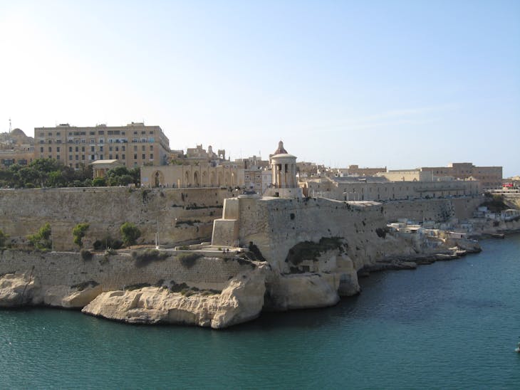 Malta - Leaving Malta and all its ancient fortifications. We received a six cannon salut