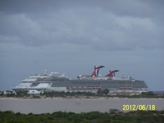 Grand Turk Island - Our ship viewed from the dune buggy.