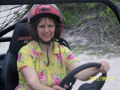 Grand Turk Island - Me driving the dune buggy.